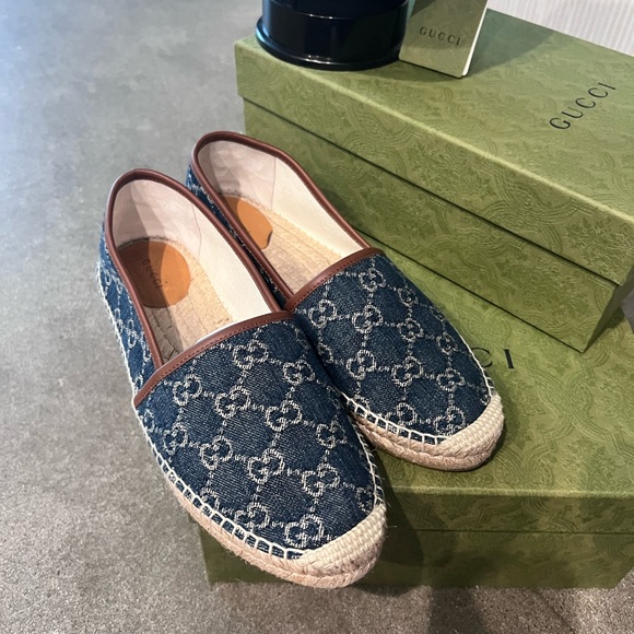 Gucci Denim Espadrilles & Hat Size 9/39 & L/XL Hat - Picture 2 of 7